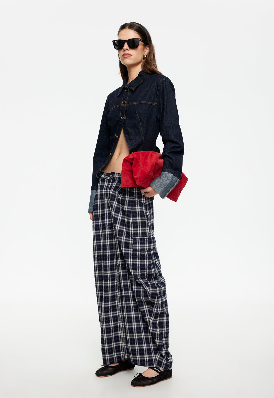 Lioness Fashion US | Nova Pant - Navy Plaid