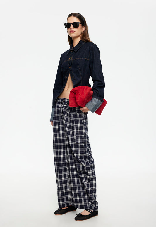 Lioness Fashion US | Nova Pant - Navy Plaid