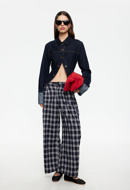 Lioness Fashion US | Nova Pant - Navy Plaid