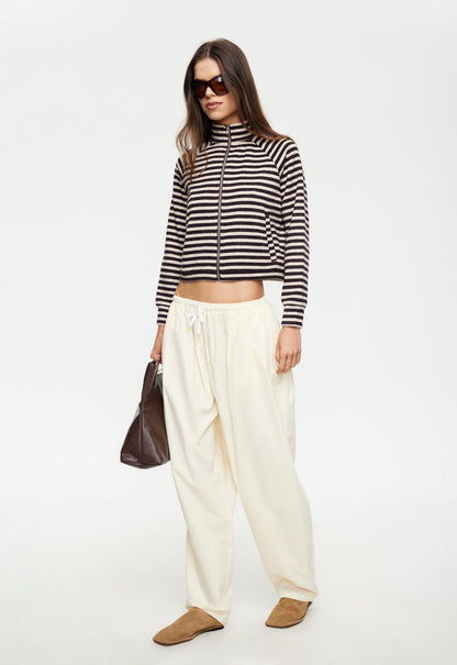 Lioness Fashion Online | Bloom Knit jacket - Beige Chocolate Stripe