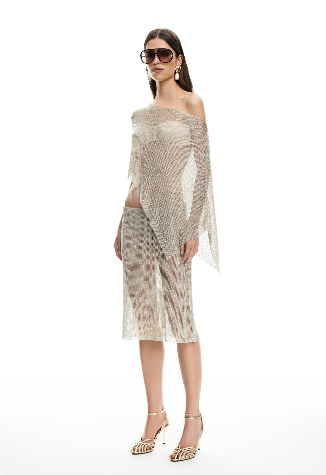 Lioness Fashion Store | LUMINOUS MIDI SKIRT - TOPAZ