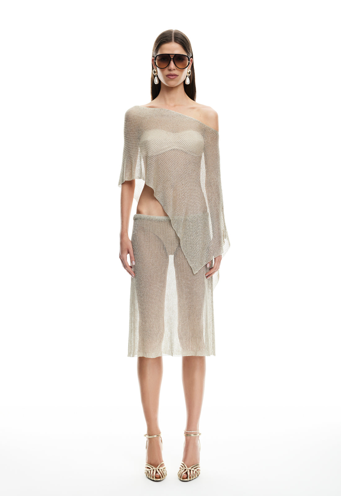 Lioness Fashion Store | LUMINOUS MIDI SKIRT - TOPAZ