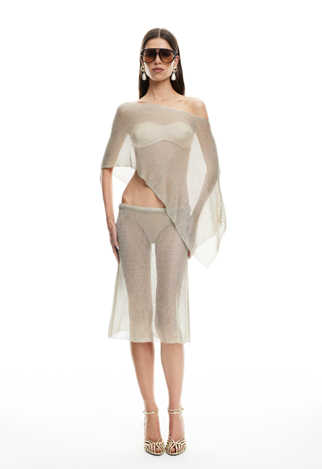 Lioness Fashion Store | LUMINOUS MIDI SKIRT - TOPAZ