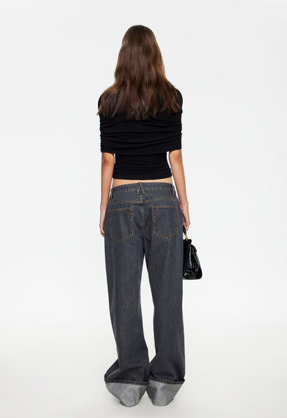 Lioness Fashion For Sale | Top Model Cuffed Jean - Charcoal