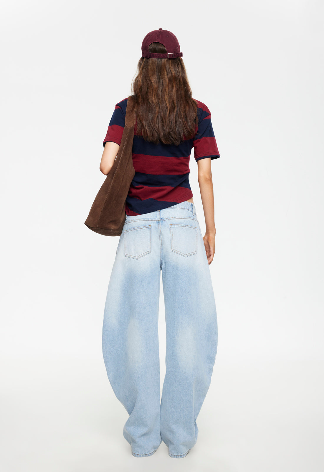 Lioness Fashion Store | In Transits Tee - Burgundy Stripe