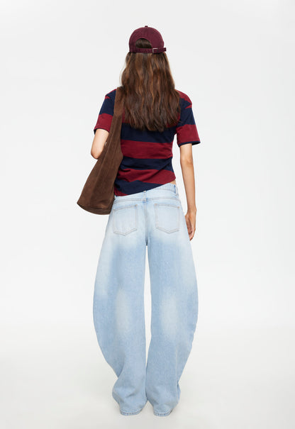 Lioness Fashion Store | In Transits Tee - Burgundy Stripe