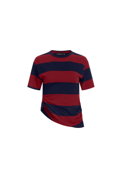 Lioness Fashion Store | In Transits Tee - Burgundy Stripe