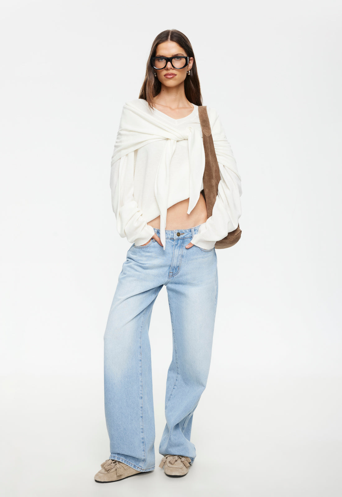 Lioness Fashion Online | Olsen V Knit - Porcelain