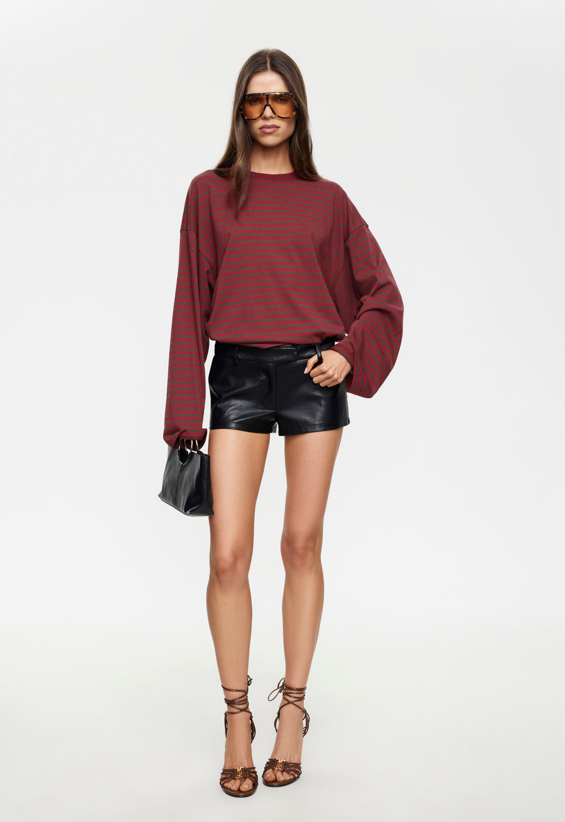 Lioness Fashion Outlets | BLOOM LONG SLEEVE - CHOCOLATE WINE STRIPE