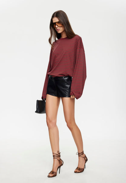Lioness Fashion Outlets | BLOOM LONG SLEEVE - CHOCOLATE WINE STRIPE