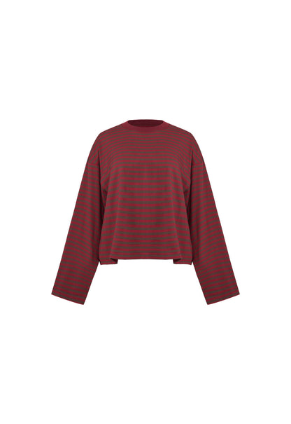 Lioness Fashion Outlets | BLOOM LONG SLEEVE - CHOCOLATE WINE STRIPE