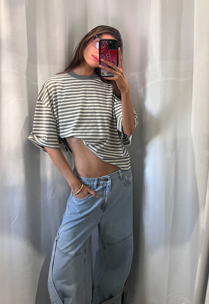 Lioness Fashion For Sale | Bloom Short Sleeve - Ash Stripe