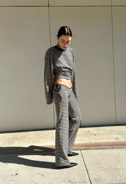 Lioness Fashion Sale | Bloom Tie Pant - Slate Stripe