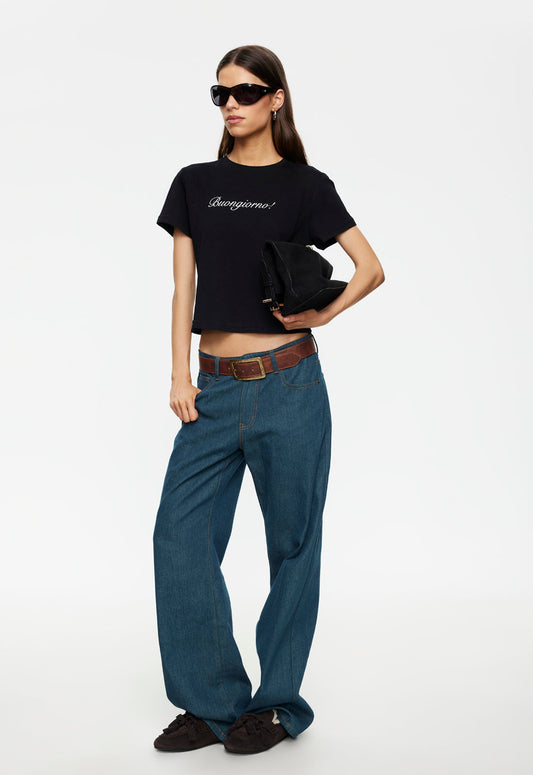 Lioness Fashion Near Me | BUONGIORNO BABY TEE - NOIR