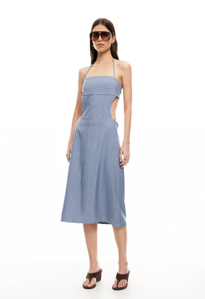 Lioness Fashion Outlet | MOONLIT MIDI DRESS - SLATE BLUE