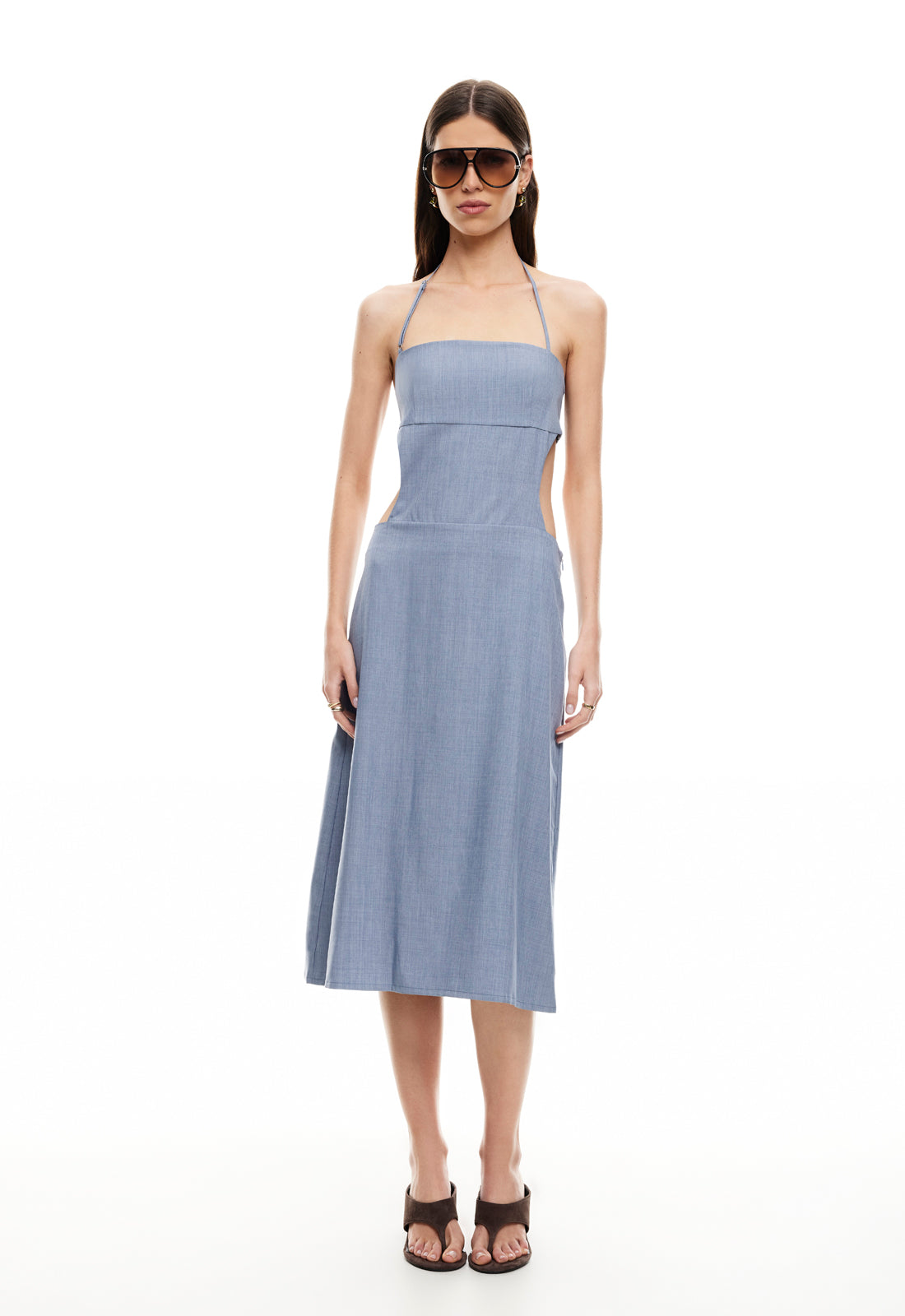 Lioness Fashion Outlet | MOONLIT MIDI DRESS - SLATE BLUE