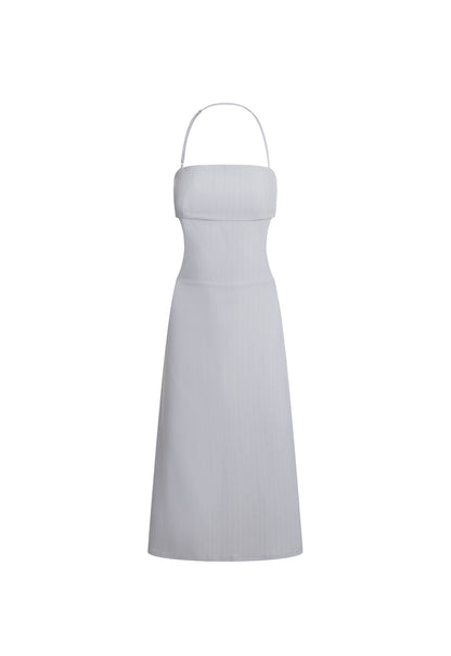 Lioness Fashion For Sale | MOONLIT MIDI DRESS - LIGHT GREY PINSTRIPE