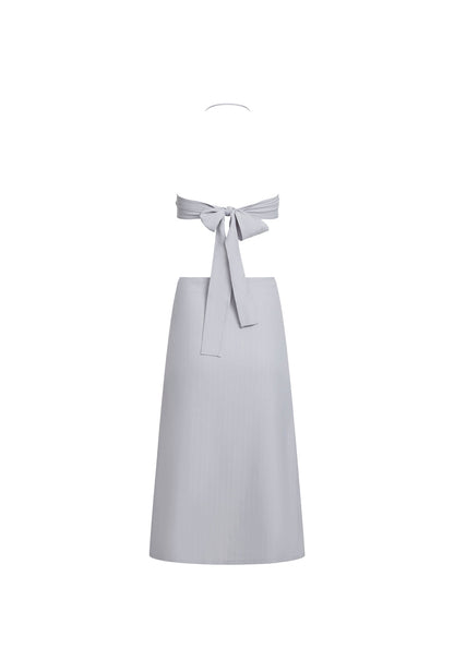 Lioness Fashion For Sale | MOONLIT MIDI DRESS - LIGHT GREY PINSTRIPE