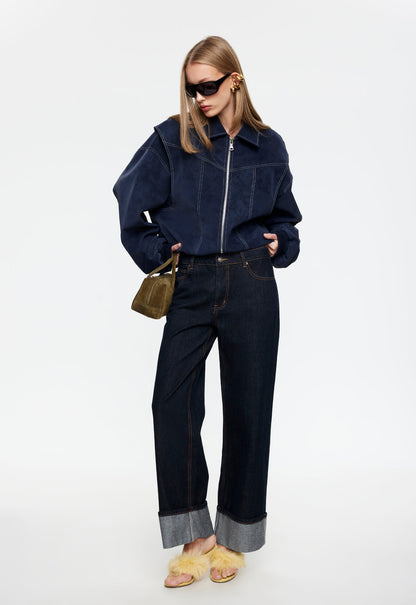 Lioness Fashion Outlet | TOP MODEL CUFFED JEAN - DARK DENIM