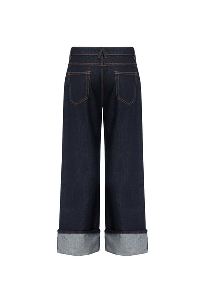 Lioness Fashion Outlet | TOP MODEL CUFFED JEAN - DARK DENIM
