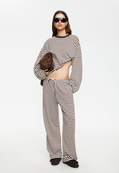 Lioness Fashion On Sale | BLOOM PANT - DARK CHOCOLATE STRIPE