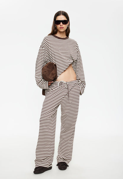 Lioness Fashion On Sale | BLOOM PANT - DARK CHOCOLATE STRIPE