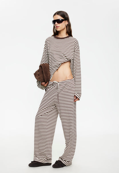 Lioness Fashion On Sale | BLOOM PANT - DARK CHOCOLATE STRIPE