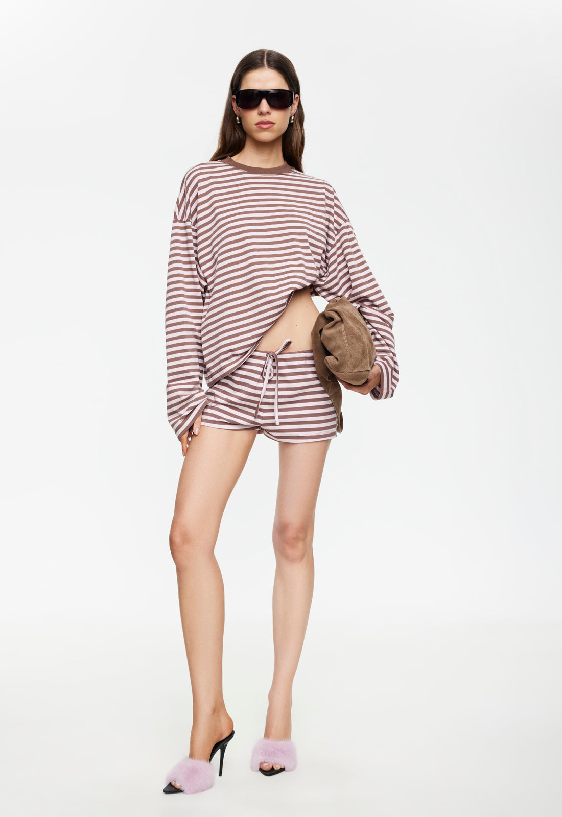 Lioness Fashion Store | KOURT BLOOMERS - CHOCOLATE BLUSH STRIPE