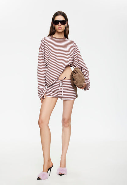 Lioness Fashion Store | KOURT BLOOMERS - CHOCOLATE BLUSH STRIPE