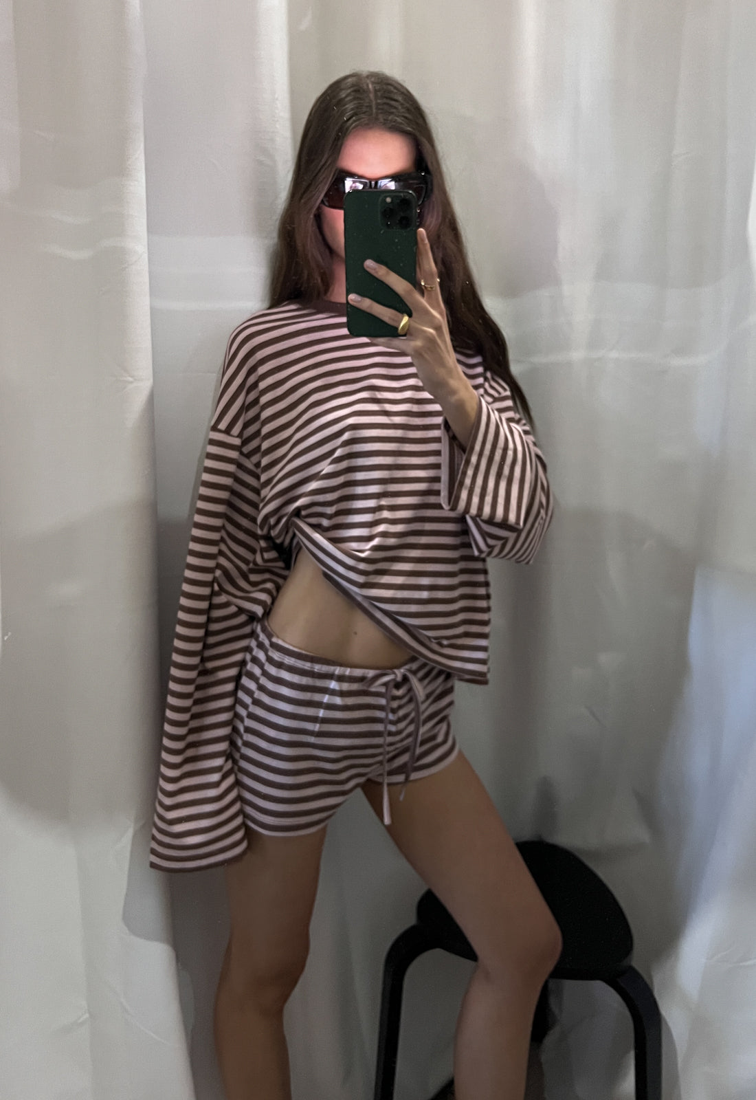 Lioness Fashion Store | KOURT BLOOMERS - CHOCOLATE BLUSH STRIPE