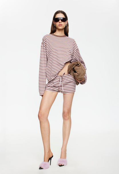 Lioness Fashion Store | KOURT BLOOMERS - CHOCOLATE BLUSH STRIPE