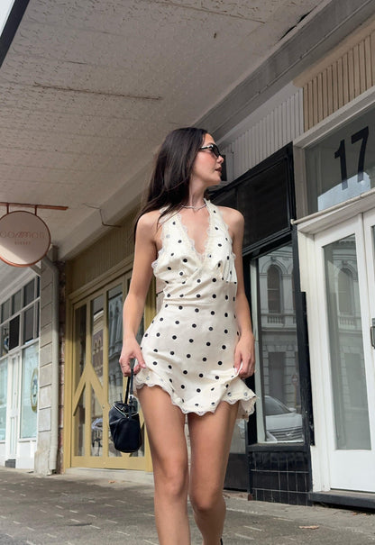 Lioness Fashion Outlet | STARS ALIGN MINI DRESS - CREAM POLKA
