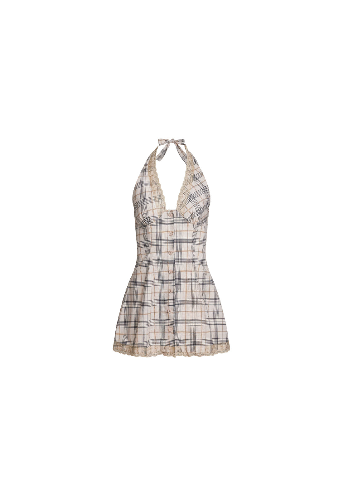 Lioness Fashion Online Shop | CHARMED MINI DRESS - BEIGE PLAID