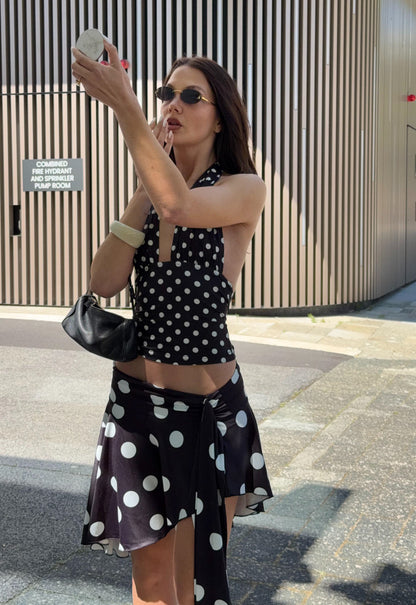 Lioness Fashion Store | SAFARI HALTER - NOIR POLKA